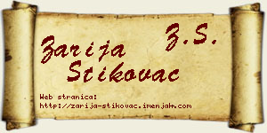 Zarija Štikovac vizit kartica